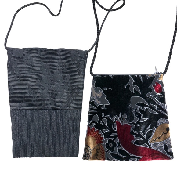 bags purses 2 cloth handmade DANA HERBERT black velvet goth indie boho vegan - Picture 4 of 12